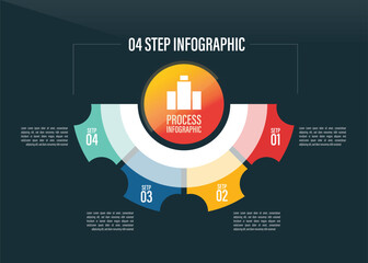 Poster - process infographic, step infographic with dark color half pie chart Elements with 10, 9, 8, 7, 6, 5, 4, 3, 2, options. business infographics concept.