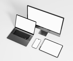 Responsive Web Design and website Mockup, Devices Mock up, Smartphone desktop tablet laptop template Mockup