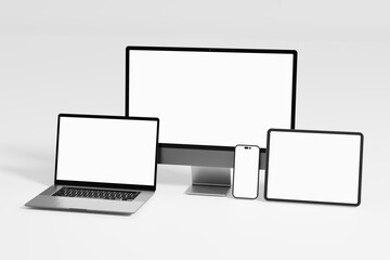 Responsive Web Design and website Mockup, Devices Mock up, Smartphone desktop tablet laptop template Mockup