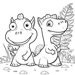 Sticker - Black and white coloring pages for kids, simple lines, cartoon style, happy, cute, funny, many things in the world.