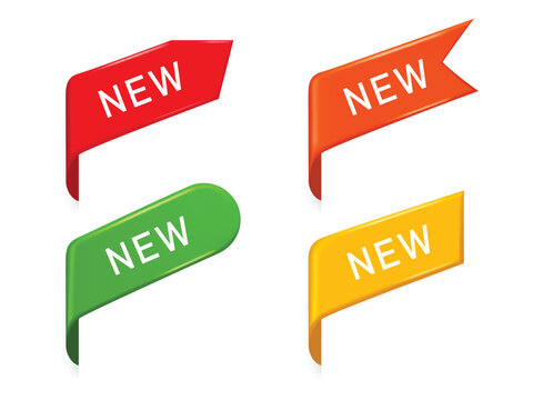 New tag ribbon banner vector. 3d tag decoration for website, online, shopping, catalog product, promotion banner.