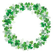 Wreath with shamrock or clover leaves. Element design for St. Patricks Day.