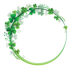 Sticker - Shamrock or clover decorative wreath. Element design for St. Patricks Day.