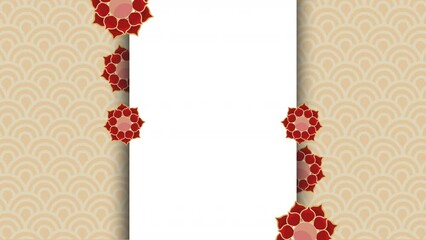 Canvas Print - red flowers frame decorative animation