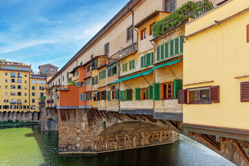 Wall Mural - Florence, Italy. Ponte Vecchio Bridge crossing the Arno River