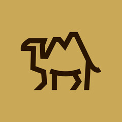 Wall Mural - simple camel line icon logo vector design, modern logo pictogram design of desert animal in abstract   outline style