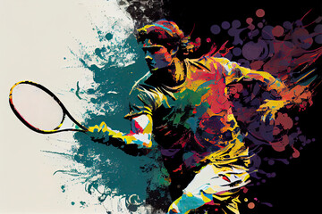 Wall Mural - Abstract tennis player