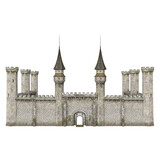 3d rendering castle fortress towers props isolated