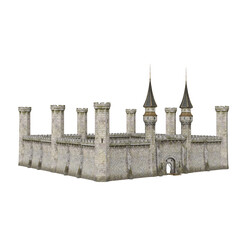 Wall Mural - 3d rendering castle fortress towers props isolated