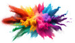 Colorful paint splashes png, Colored powder explosion. Paint holi, Mix rainbow splash on isolated white background
