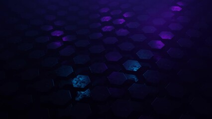 Wall Mural - hexagon geometric scifi technology loop abstract background animation