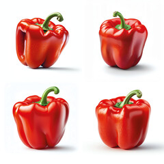 Rote Paprika Icon-Set – freigestellt – Generative AI