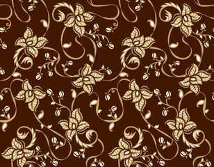 Wall Mural - seamless antique flower design pattern