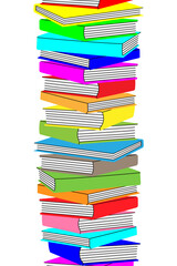 Wall Mural - Pile of books. Bookstore, library, book shop. Literature, dictionaries, encyclopedias, planners. Vector illustration