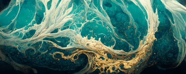Wall Mural - abstract whirlwind quartzite stone organic nature stone bone and clouds and gold wallpaper backgroun