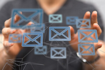 Aufkleber - mail communication support contact concept service - connection