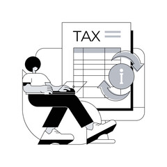 Poster - Provide and update your personal information abstract concept vector illustration. Tax filing, gather paperwork, employer form, earnings statement documents, online software abstract metaphor.