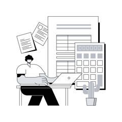 Poster - Report your income abstract concept vector illustration. Tax form filing, gather paperwork, employer form, personal earnings statement, family benefit, budget calculator abstract metaphor.