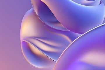 Wall Mural - abstract fluid 3d render holographic iridescent neon curved wave in motion dark background. gradient