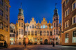 Gdańsk nocą, stare miasto, zabytki, manieryzm, piękna architektura
