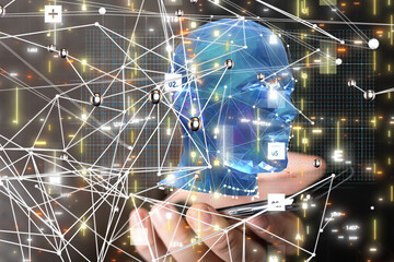 Leinwandbilder - digital medical futuristic interface 3D rendering - connection
