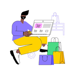 Poster - e-commerce order processing isolated cartoon vector illustrations. man gets shipping notifications, 