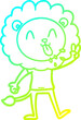 © lineartestpilot - cold gradient line drawing happy cartoon lion