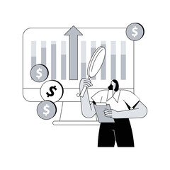 Poster - Financial management system abstract concept vector illustration. Control system, open source software, business management tool, financial information, corporate budget planning abstract metaphor.