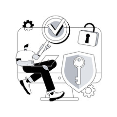 Poster - General data protection regulation abstract concept vector illustration. Personal information control and security, browser cookies permission, GDPR disclose data collection abstract metaphor.