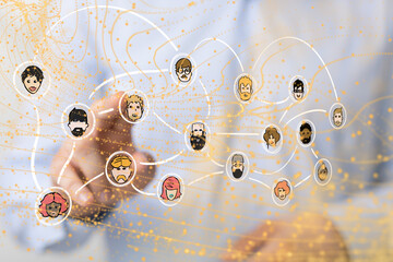 Wall Mural -  people network structure HR - Human resources management and recruitment  - connection