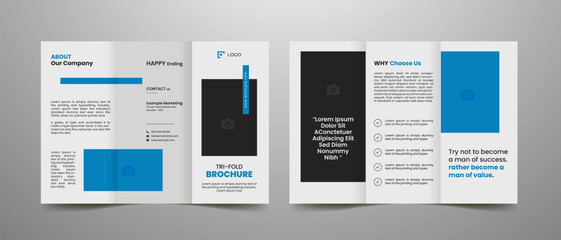 trifold business brochure design Layout template 