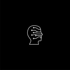 Poster - artificial intelligence head icon isolated on dark background