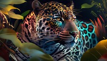 A Computer-generated Illustration Of A Jaguar Brazilian. Generative Ai.