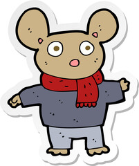  sticker of a cartoon mouse in clothes