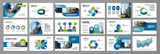 Fototapeta  - Business infographic elements template set. Keynote presentation background, slide templates design, website ideas, brochure cover design, landing page, annual report brochure. Vector Illustration