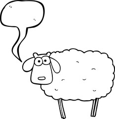 Wall Mural - speech bubble cartoon sheep