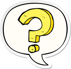 Wall Mural - cartoon question mark and speech bubble sticker