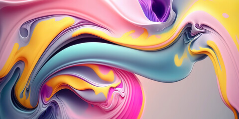 Wall Mural - colorful abstact background with a wave of liquid paint