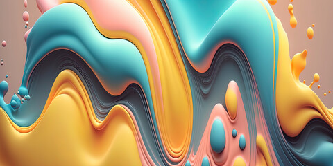 Wall Mural - Abstract multicolor liquid effect style background