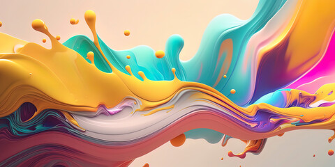 Wall Mural - abstract multicolor liquid effect style background