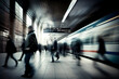 © Sarah - Hektik und Dynamik: Menschen in Bewegung am Bahnhof - Generative Ai