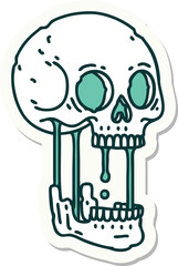 tattoo style sticker of a skull