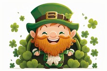 St. Patrick's Day. Cartoon Leprechauns Illustration For Cards, Decor, Shirt Design, Invitation To The Pub.
