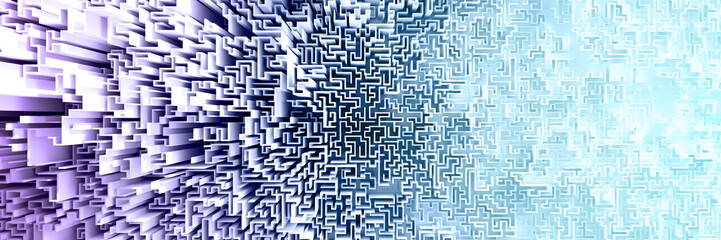 Leinwandbilder - Infinite maze mega city: technology and development concepts, original 3d rendering