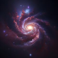Wall Mural - Universe - spiral galaxy with stars in space. Abstract cosmos background. Generative AI 