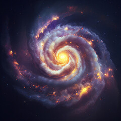 Wall Mural - Universe - spiral galaxy with stars in space. Abstract cosmos background. Generative AI 