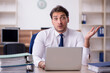 © Elnur - Young male employee unhappy with excessive work in the office