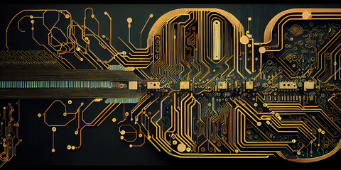 Abstract computer chip background concept. Generative AI.
