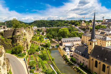 Sticker - Panoramic cityscape of Luxembourg