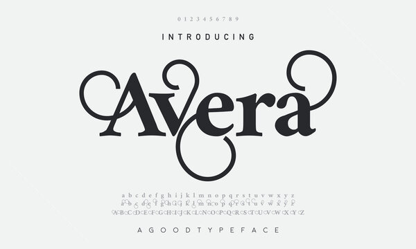 Avera abstract simple luxury font alphabet